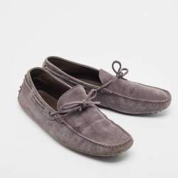 Tod's Grey Suede Gommino Loafers Size 44