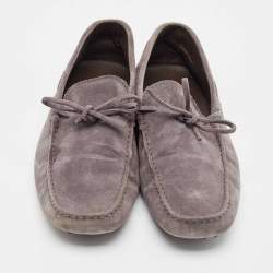 Tod's Grey Suede Gommino Loafers Size 44