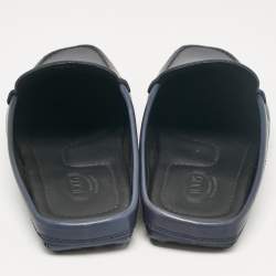 Pre Owned Tod's Navy Blue Leather Gommini Mules Size 40
