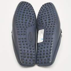 Pre Owned Tod's Navy Blue Leather Gommini Mules Size 40