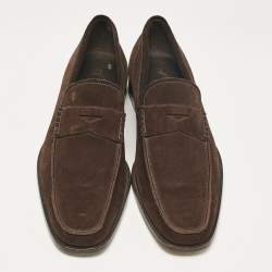 Pre Owned Tod's Brown Suede Penny Loafers Size 43