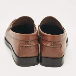 Pre Owned Tod's Brown Leather Gommino Loafers Size 42