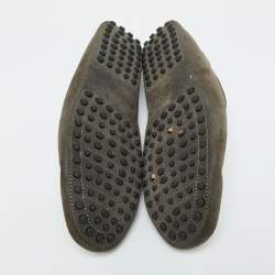 Tod's Olive Green Nubuck Leather Gommino Loafers 41.5