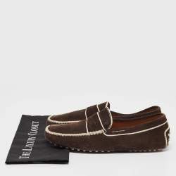 Tod's Brown Suede Gommino Loafers Size 43