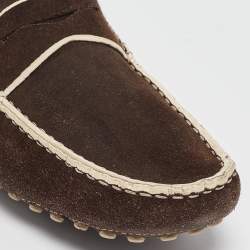 Tod's Brown Suede Gommino Loafers Size 43