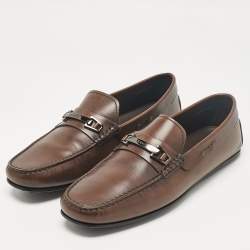 مملوكة مسبقًا Tod's Brown Leather Slip On Loafers Size 43