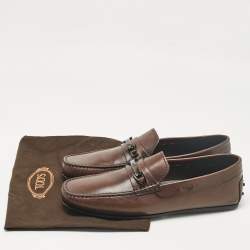 مملوكة مسبقًا Tod's Brown Leather Slip On Loafers Size 43