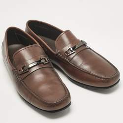 مملوكة مسبقًا Tod's Brown Leather Slip On Loafers Size 43