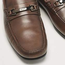 مملوكة مسبقًا Tod's Brown Leather Slip On Loafers Size 43