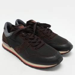 Tod's Brown Suede and Neoprene Low Top Sneakers Size 48