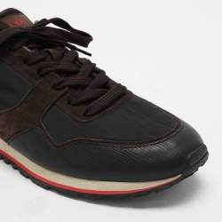 Tod's Brown Suede and Neoprene Low Top Sneakers Size 48