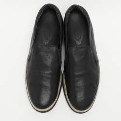 Pre Owned Tod's Black Leather Espadrille Loafers Size 41.5