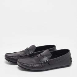 Pre Owned Tods Black Leather Slip On Loafers Size 41.5