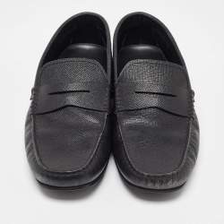 Pre Owned Tods Black Leather Slip On Loafers Size 41.5