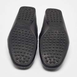 Pre Owned Tods Black Leather Slip On Loafers Size 41.5