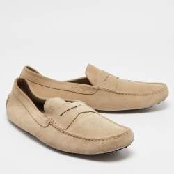 Tod's Grey Suede Gommino Penny Loafers Size 48