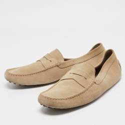 Tod's Grey Suede Gommino Penny Loafers Size 48