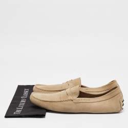 Tod's Grey Suede Gommino Penny Loafers Size 48