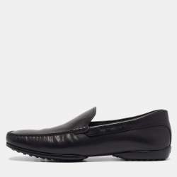 Tod's Black Leather Slip On Loafers Size 42.5