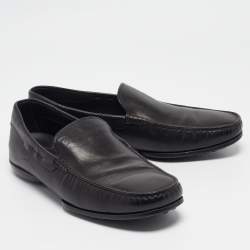 Tod's Black Leather Slip On Loafers Size 42.5