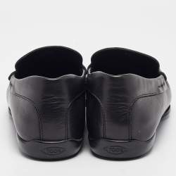Tod's Black Leather Slip On Loafers Size 42.5