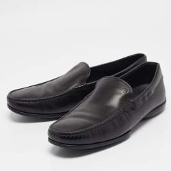 Tod's Black Leather Slip On Loafers Size 42.5