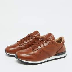 Tod's Brown Leather Lace Up Low Top Sneakers Size 40