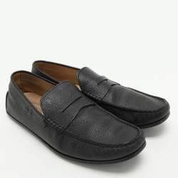 Tod's Black Leather Gommino Penny Slip On Loafers Size 42