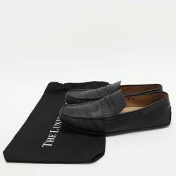 Tod's Black Leather Gommino Penny Slip On Loafers Size 42