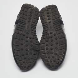 Tod's Black Leather and Neoprene Lace Up Sneakers Size 42.5