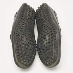 Tod's Black/Red Leather Slip on Loafers Size 39