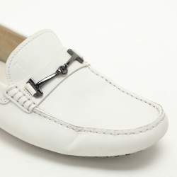 Tod's White Leather Double T Loafers Size 40