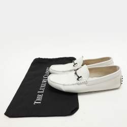 Tod's White Leather Double T Loafers Size 40