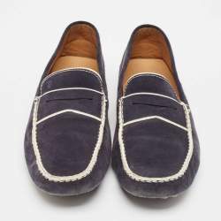 Pre Owned Tod's Navy Blue Suede Slip on Loafers Size 47