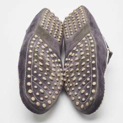 Pre Owned Tod's Navy Blue Suede Slip on Loafers Size 47