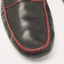 Pre Owned Tod's Black Leather Driver Loafers Size 46.5