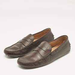 Tod's Brown Leather Penny Slip On Loafers Size 42