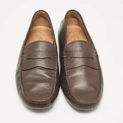 Tod's Brown Leather Penny Slip On Loafers Size 42