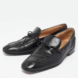 Pre Owned Tod's Black Leather Slip On Loafers Size 43