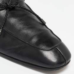 Pre Owned Tod's Black Leather Slip On Loafers Size 43
