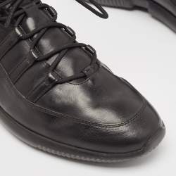 مملوكة مسبقًا Tod's Black Leather Lace Up Sneakers Size 44