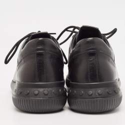 مملوكة مسبقًا Tod's Black Leather Lace Up Sneakers Size 44