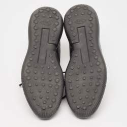 مملوكة مسبقًا Tod's Black Leather Lace Up Sneakers Size 44