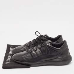 مملوكة مسبقًا Tod's Black Leather Lace Up Sneakers Size 44