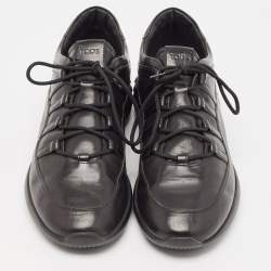 مملوكة مسبقًا Tod's Black Leather Lace Up Sneakers Size 44