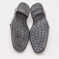Pre Owned Tod's Black Leather Driver Loafers Size 43