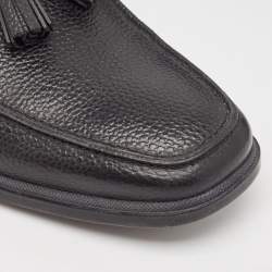 Pre Owned Tod's Black Leather Driver Loafers Size 43