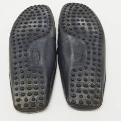 Tod's Dark Grey Leather Slip On Mules Loafers Size 41