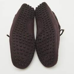 Tod's Dark Purple Nubuck Leather Slip On Driver Loafers Size 39.5