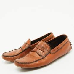 Tod's Tan Leather Slip On Loafers Size 42